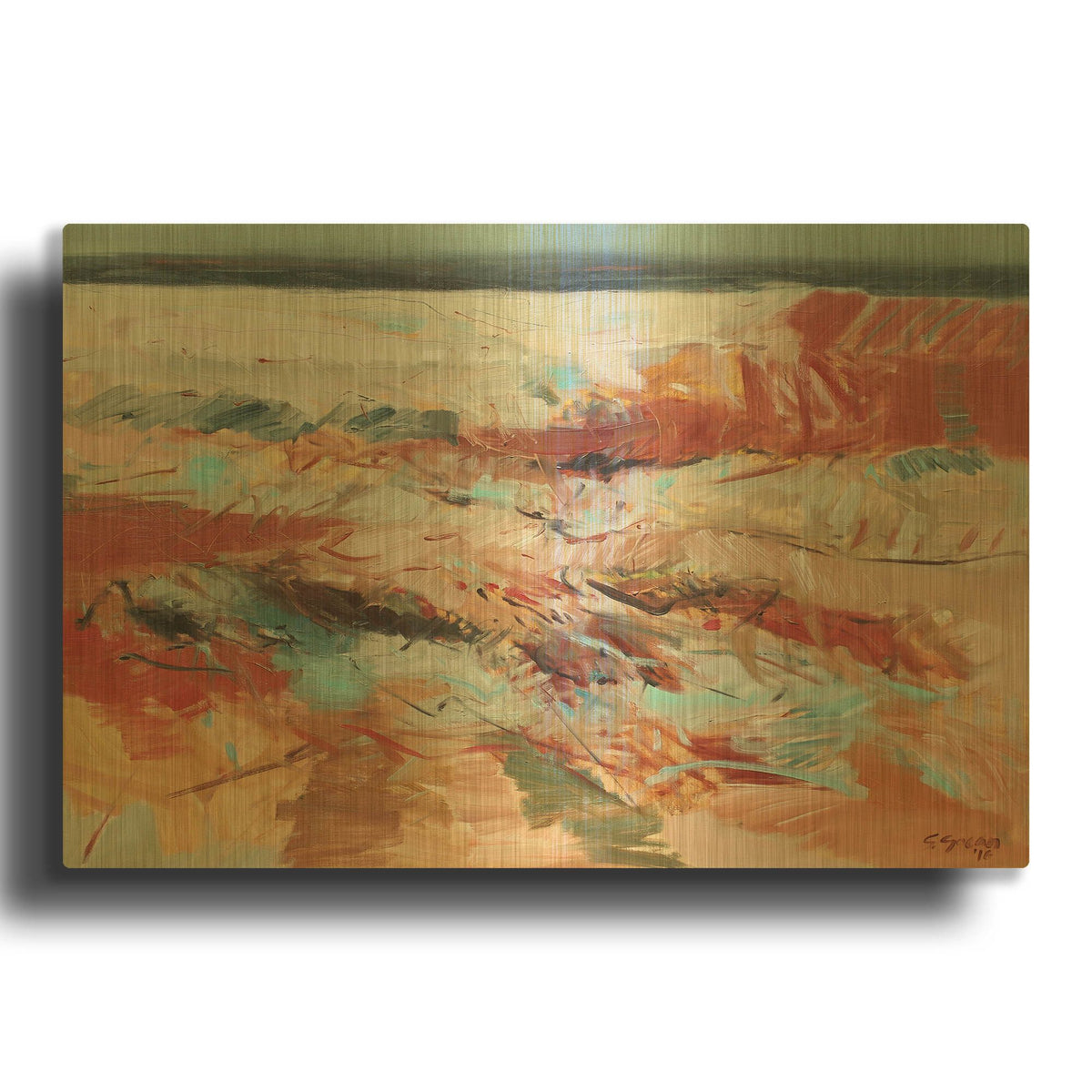'Contemplation' By Gocan Gold Metal Wall Art