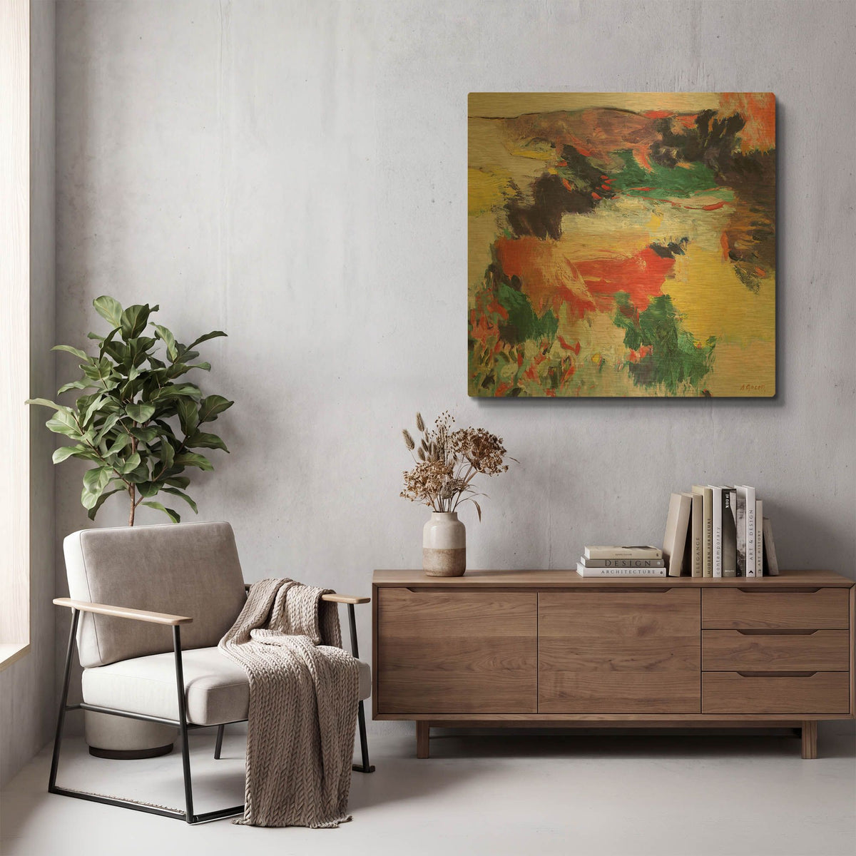 'Coral Hills' By Gocan Gold Metal Wall Art