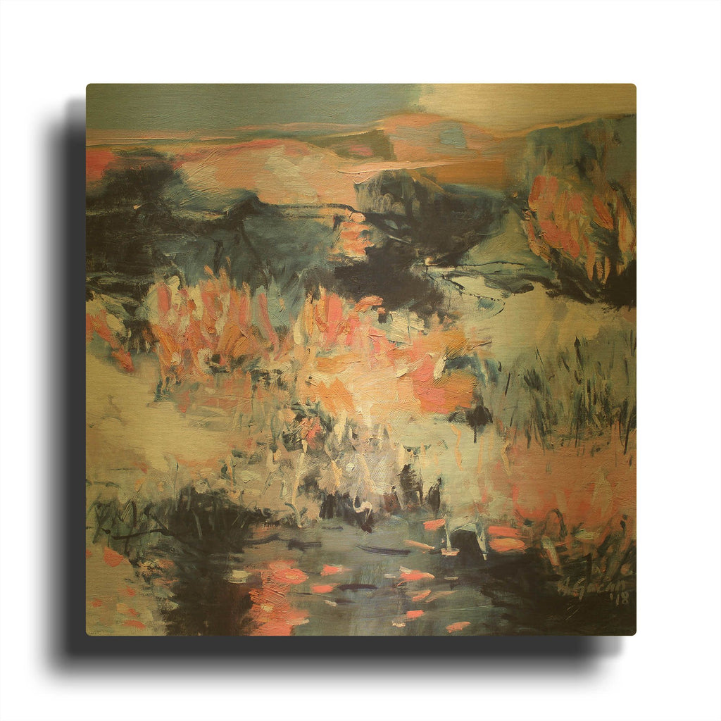 'Deep Waters' By Gocan Gold Metal Wall Art