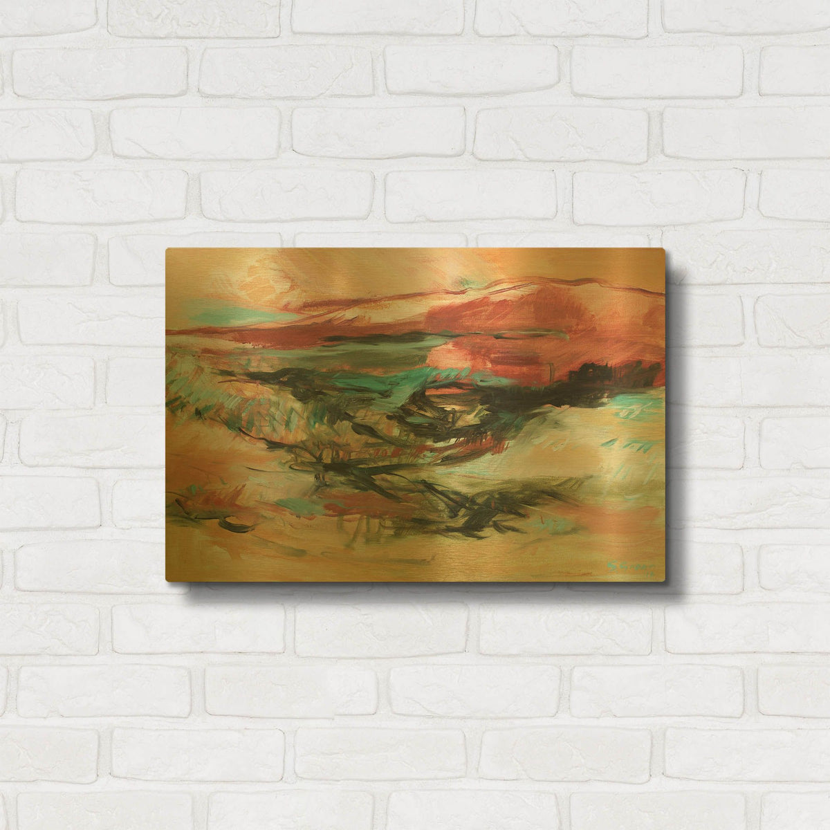 'End Of Day' By Gocan Gold Metal Wall Art
