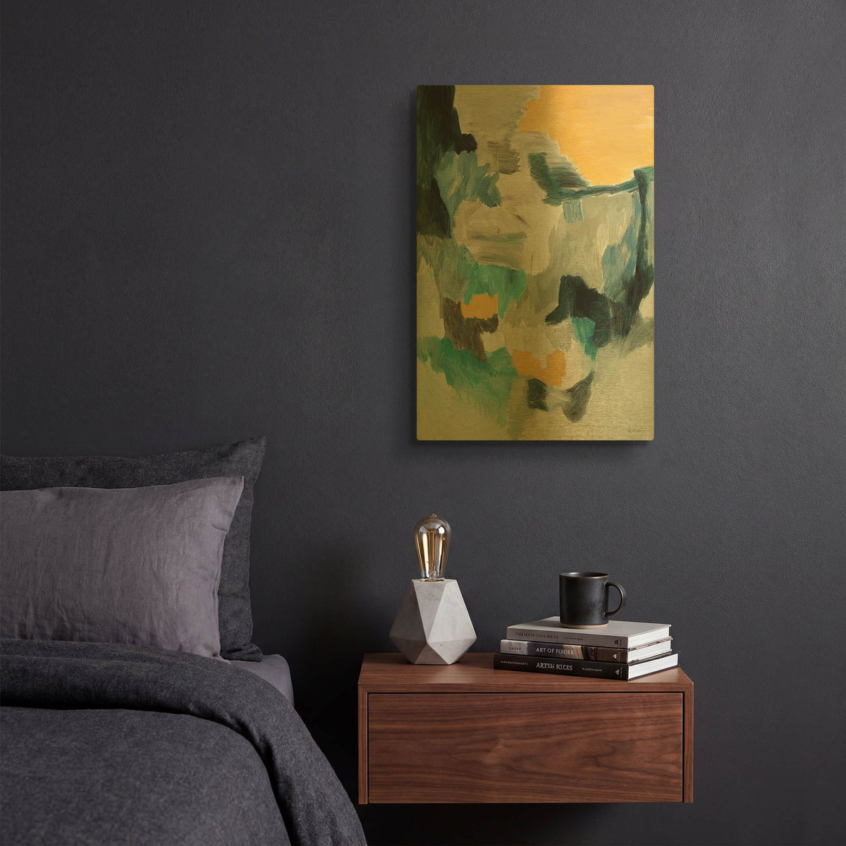 'Far Away' By Gocan Gold Metal Wall Art