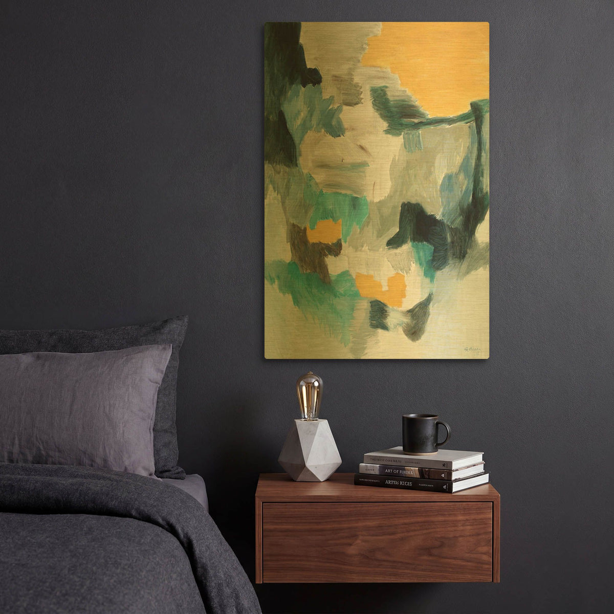 'Far Away' By Gocan Gold Metal Wall Art