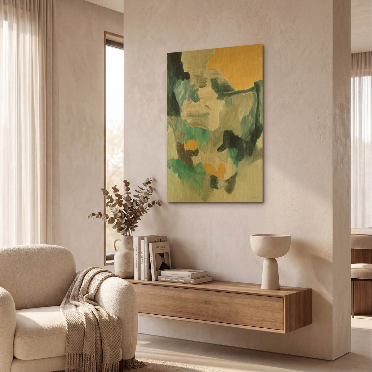 'Far Away' By Gocan Gold Metal Wall Art