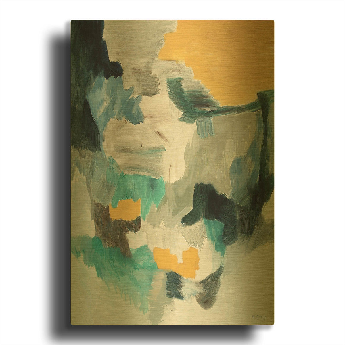 'Far Away' By Gocan Gold Metal Wall Art