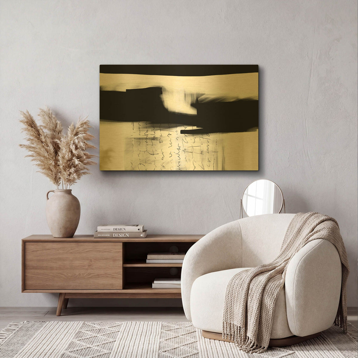 'Letter No. 4' By Gocan Gold Metal Wall Art