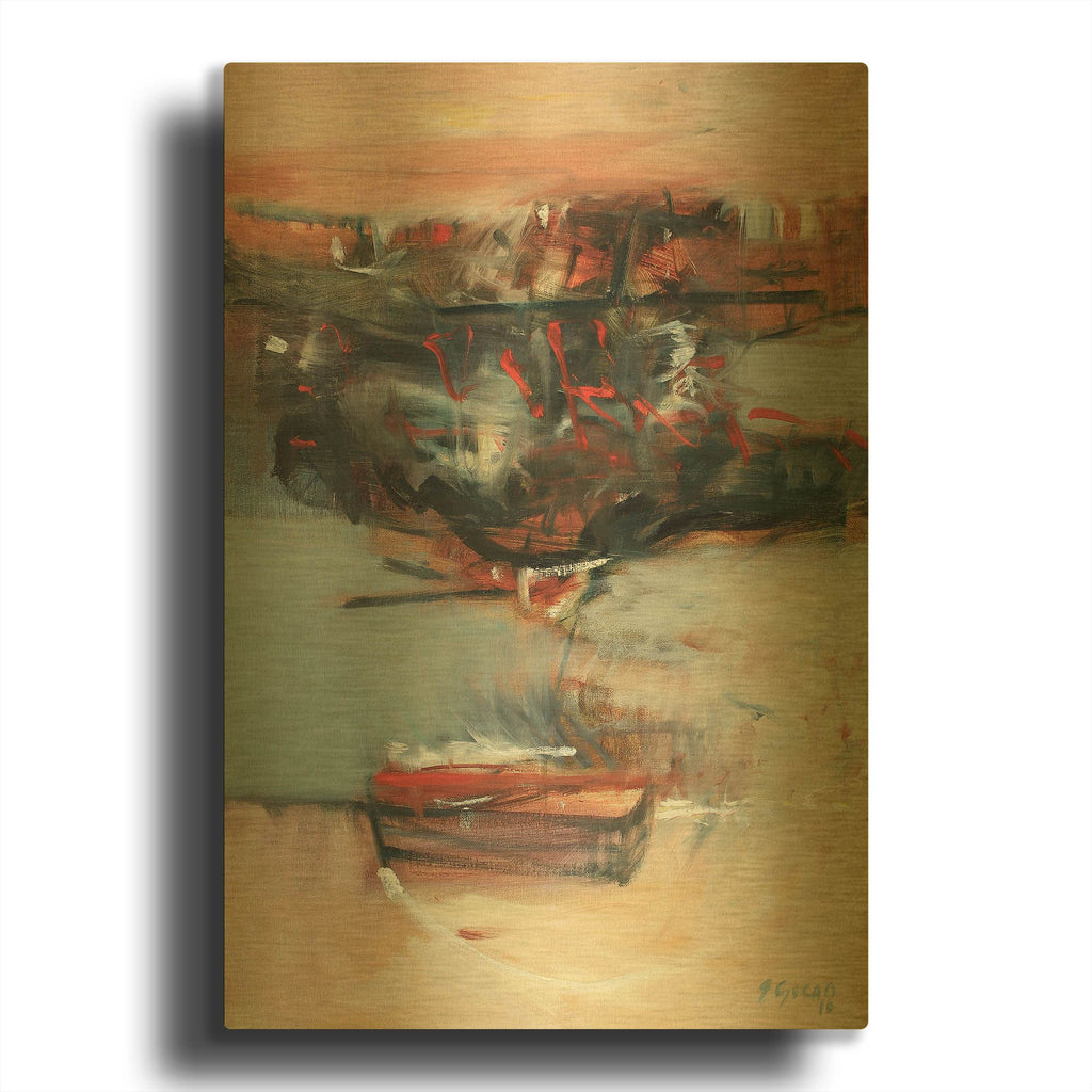 'Voyage No. 1' By Gocan Gold Metal Wall Art