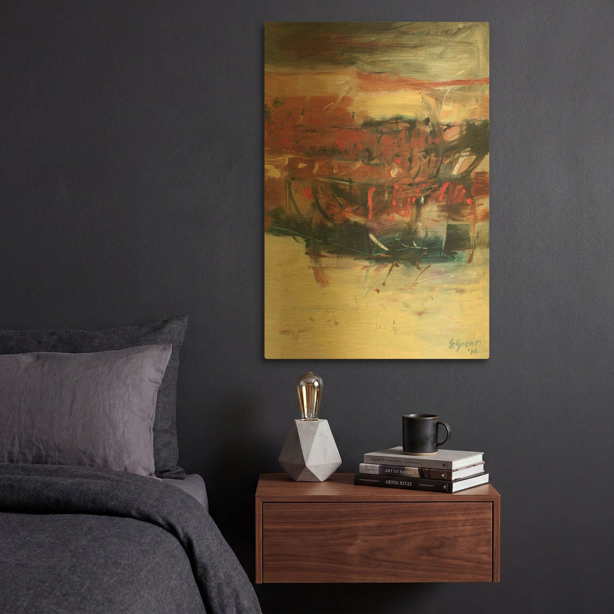 'Voyage No. 2' By Gocan Gold Metal Wall Art