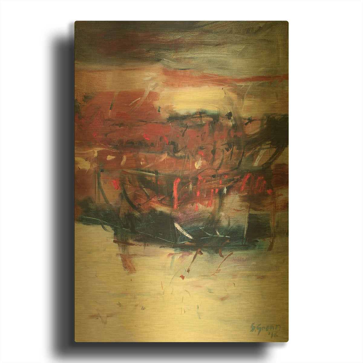 'Voyage No. 2' By Gocan Gold Metal Wall Art