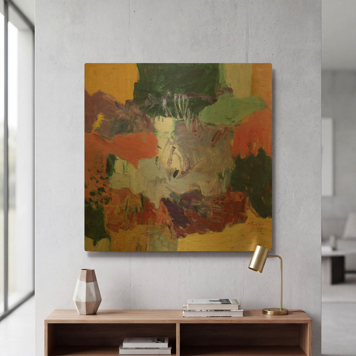 'White Fence' By Gocan Gold Metal Wall Art