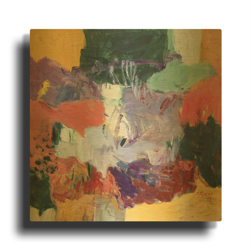 'White Fence' By Gocan Gold Metal Wall Art