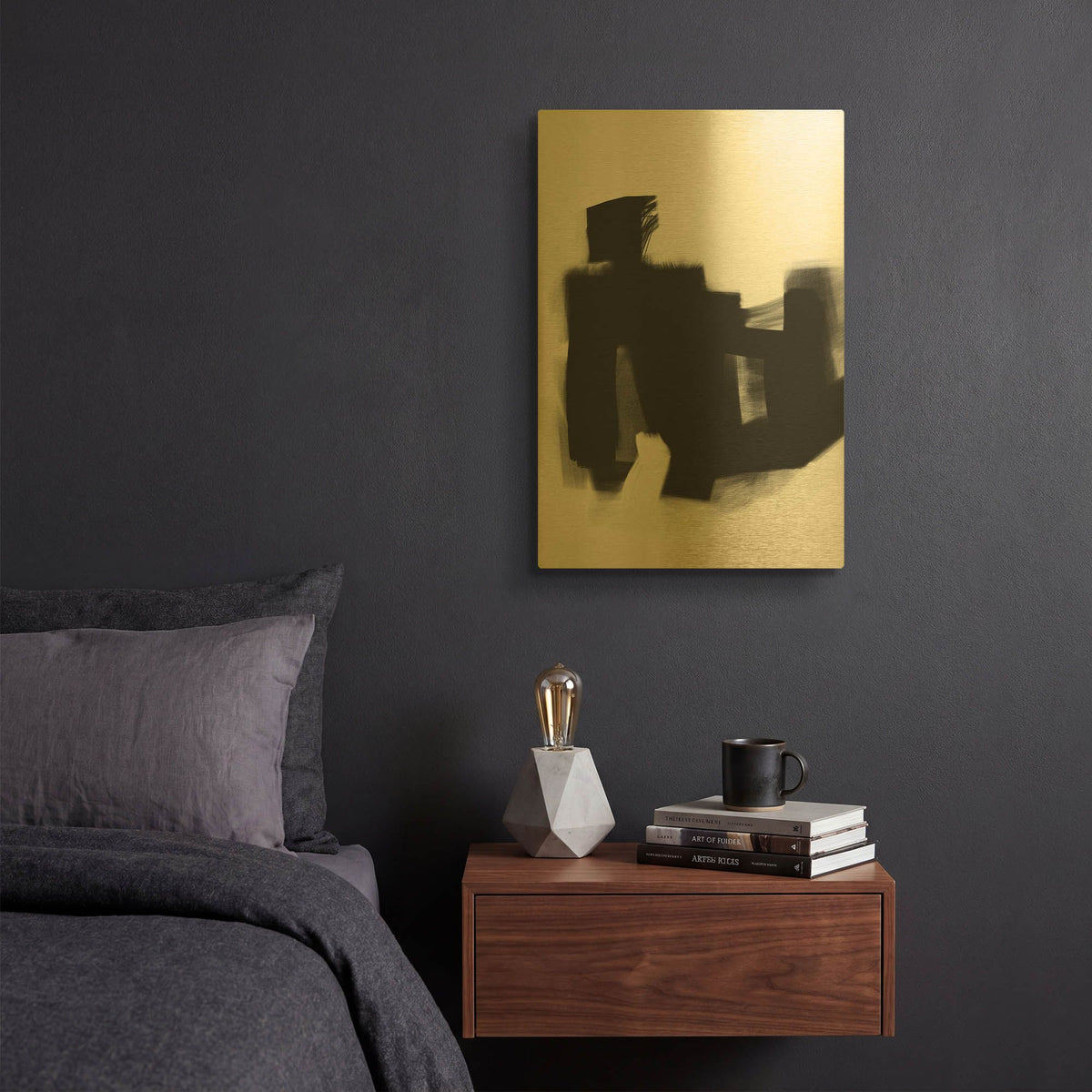 'Yesterday No. 1' By Gocan Gold Metal Wall Art