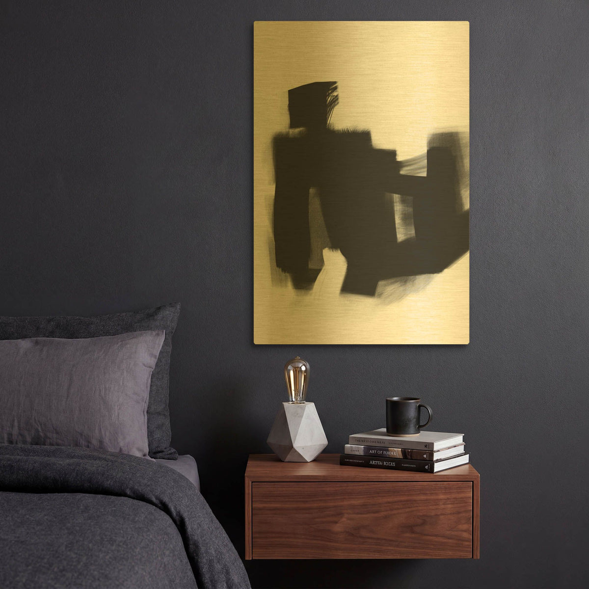'Yesterday No. 1' By Gocan Gold Metal Wall Art