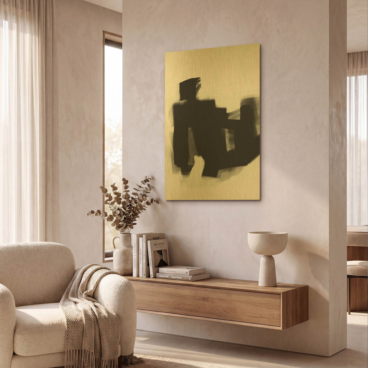 'Yesterday No. 1' By Gocan Gold Metal Wall Art