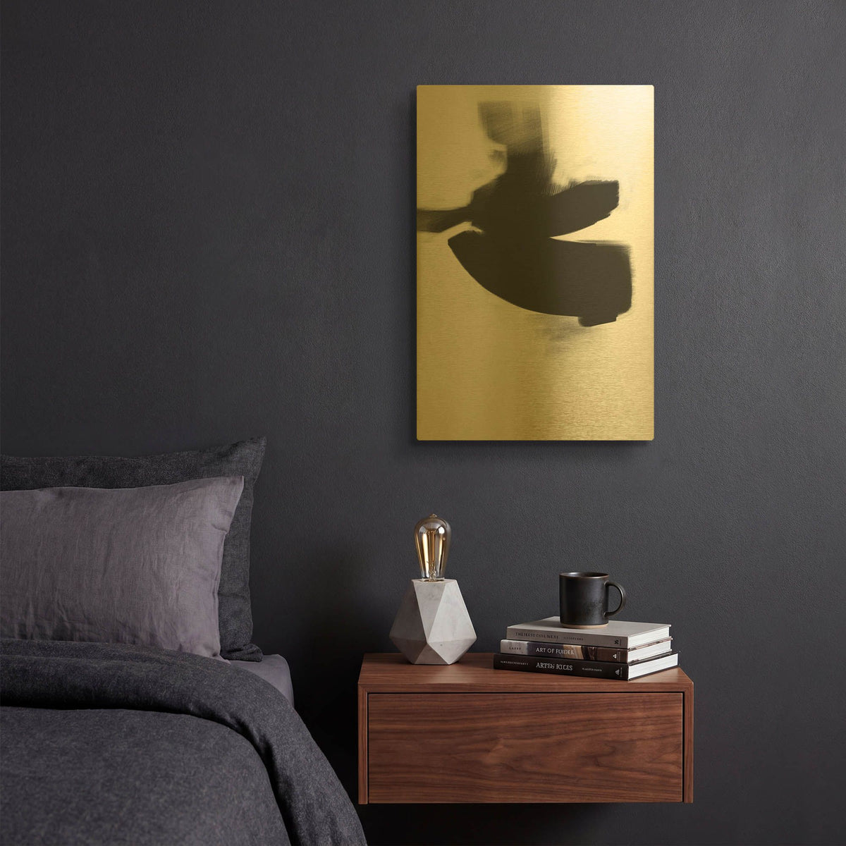 'Yesterday No. 3' By Gocan Gold Metal Wall Art