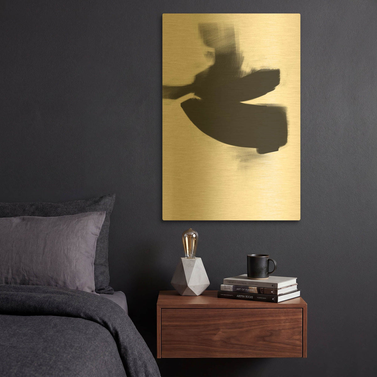 'Yesterday No. 3' By Gocan Gold Metal Wall Art