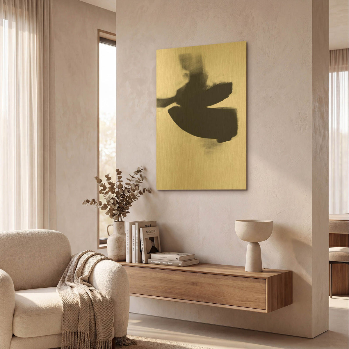 'Yesterday No. 3' By Gocan Gold Metal Wall Art
