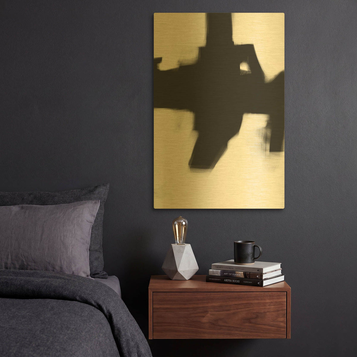 'Yesterday No. 5' By Gocan Gold Metal Wall Art