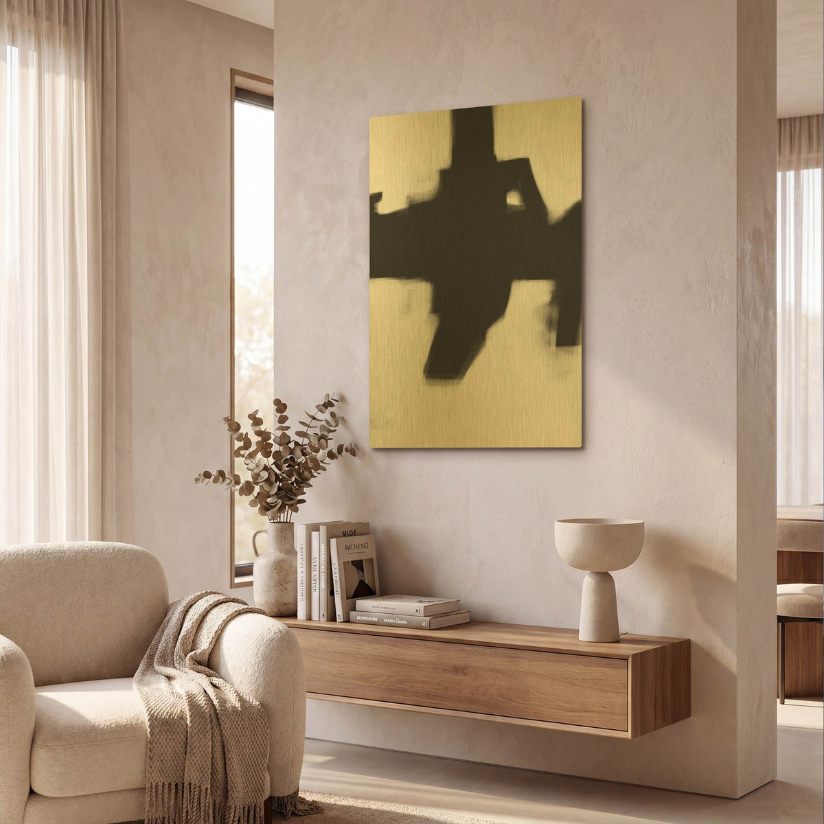 'Yesterday No. 5' By Gocan Gold Metal Wall Art