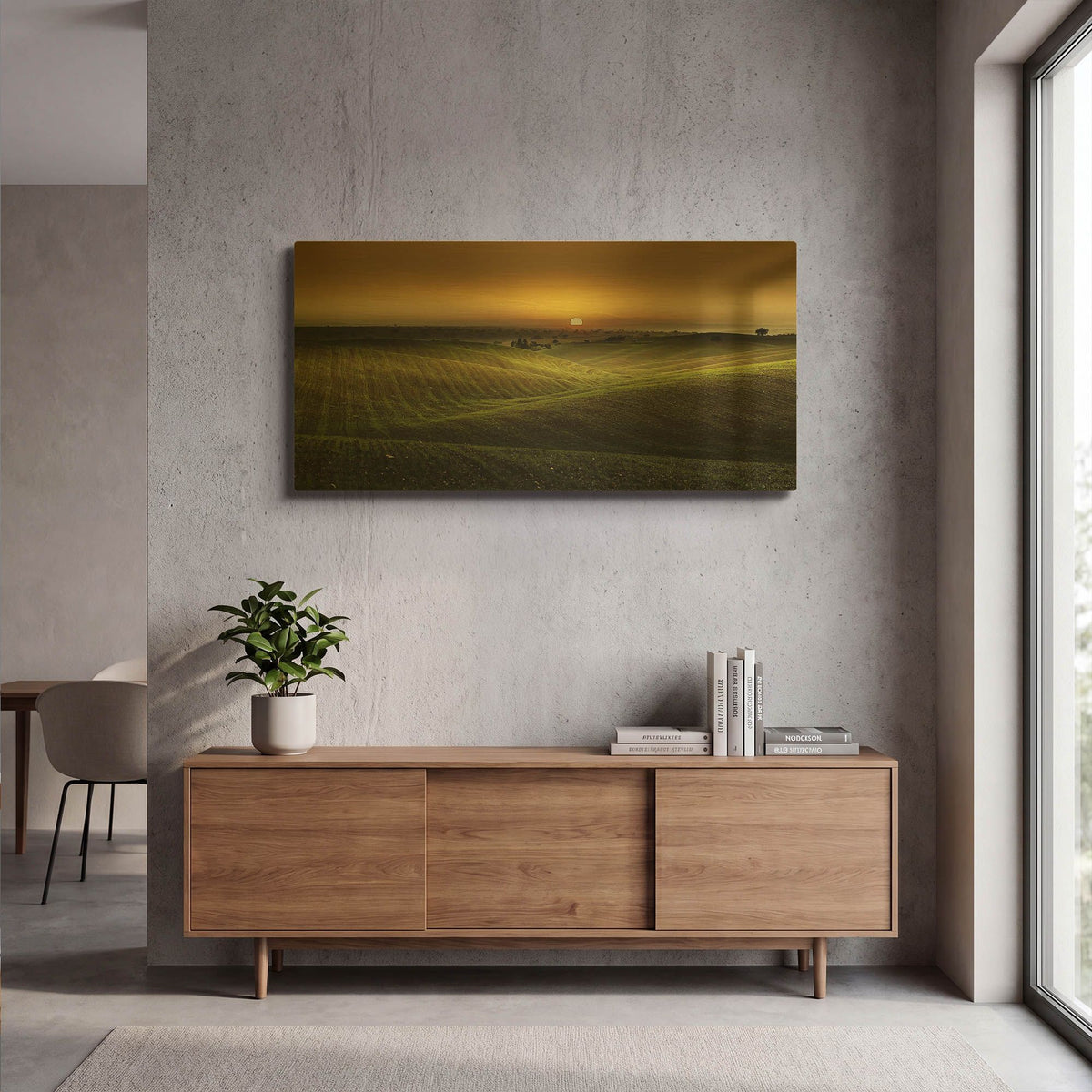 'Alentejo Sunset' By Goncalves Gold Metal Wall Art