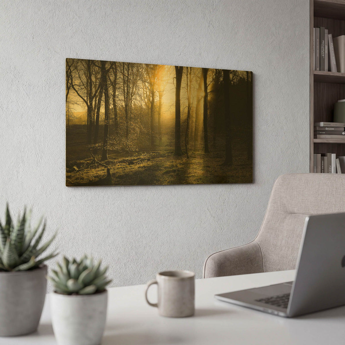 'Autumn Lights' By Goncalves Gold Metal Wall Art