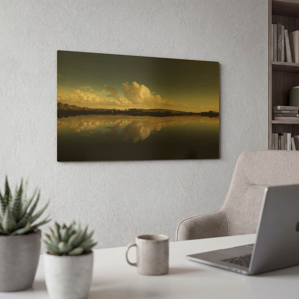 'Cloud Reflection' By Goncalves Gold Metal Wall Art