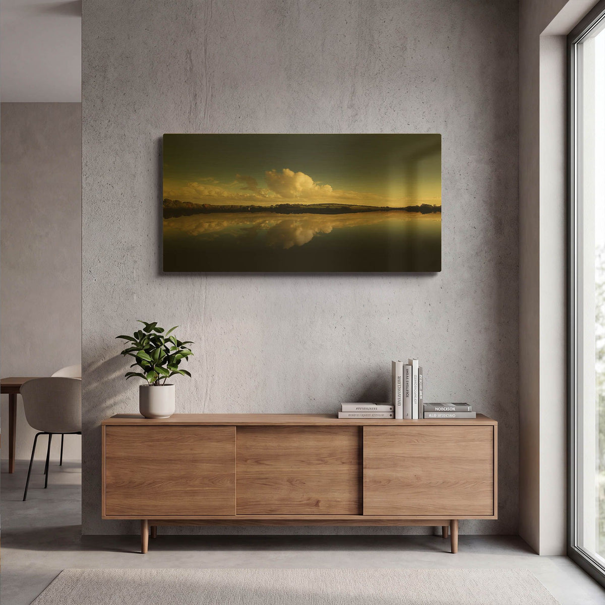 'Cloud Reflection' By Goncalves Gold Metal Wall Art