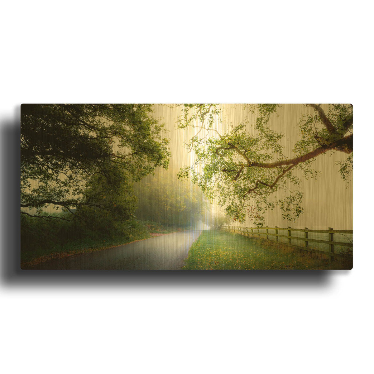 'October' By Goncalves Gold Metal Wall Art