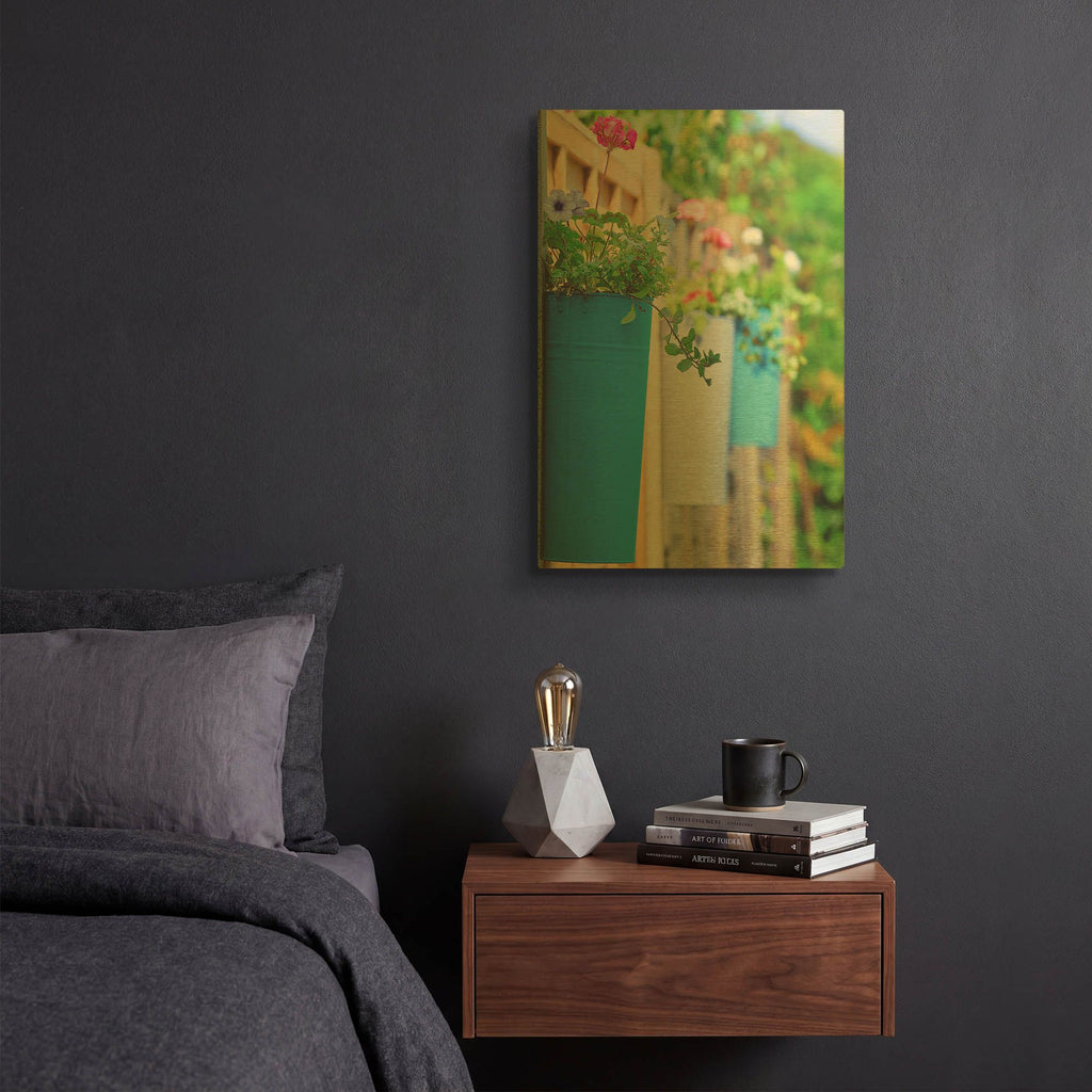'The Colored Pots' By Goncalves Gold Metal Wall Art