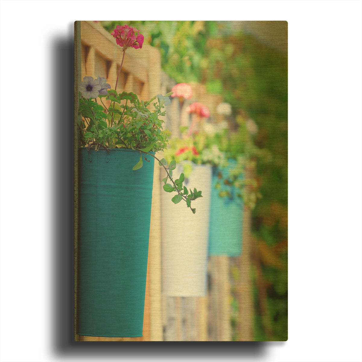 'The Colored Pots' By Goncalves Gold Metal Wall Art