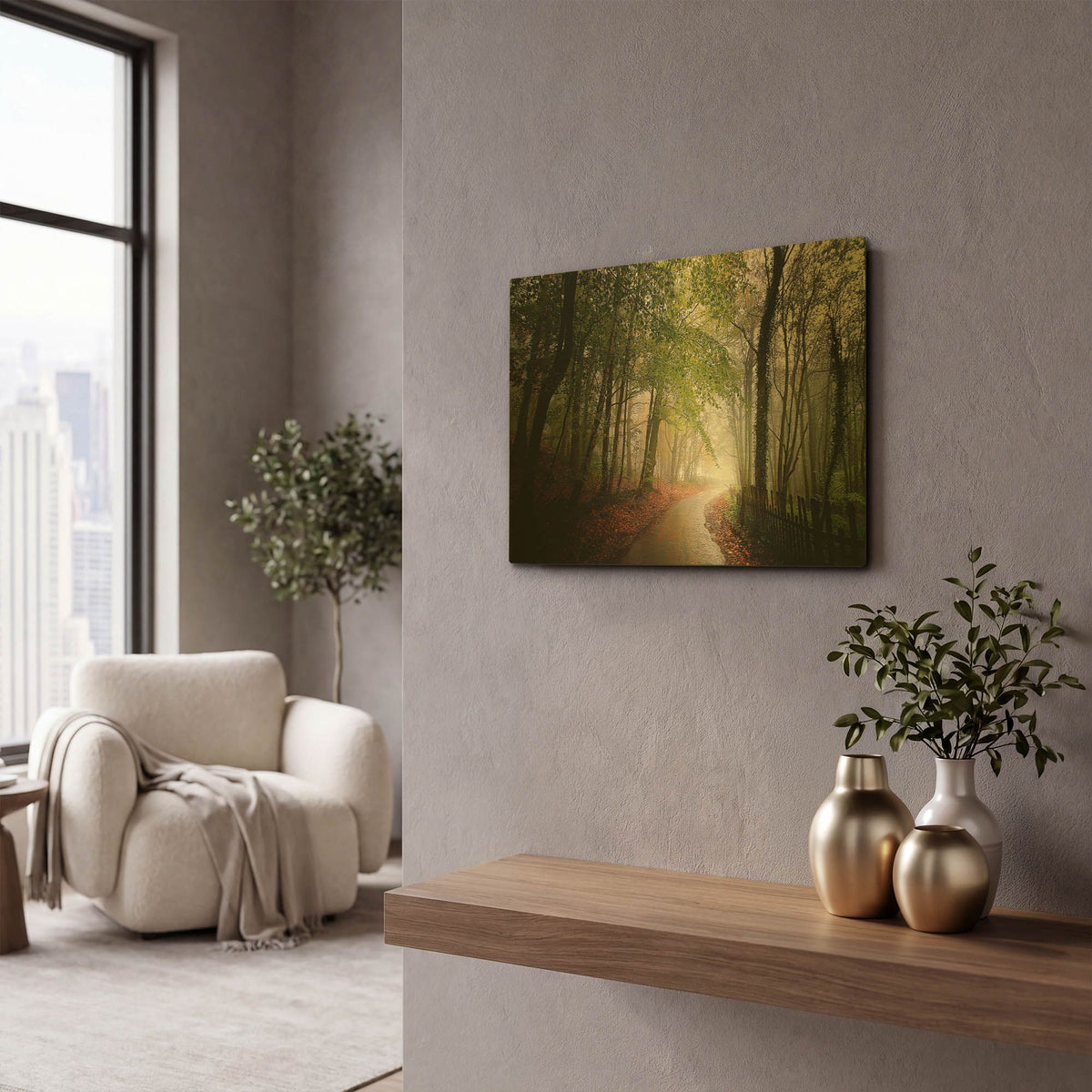 'The Fence' By Goncalves Gold Metal Wall Art