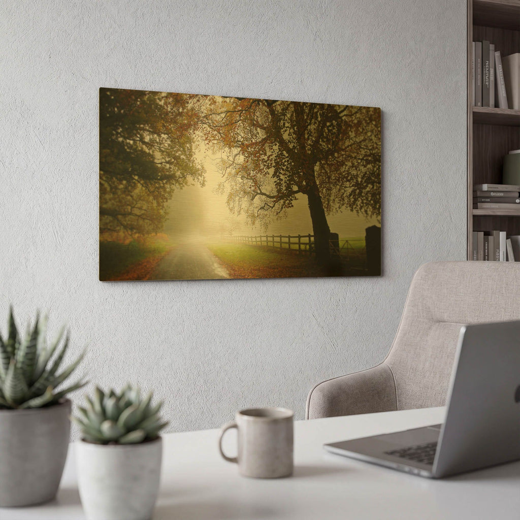 'The Fog' By Goncalves Gold Metal Wall Art