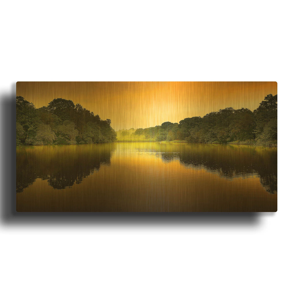 'The Lake' By Goncalves Gold Metal Wall Art