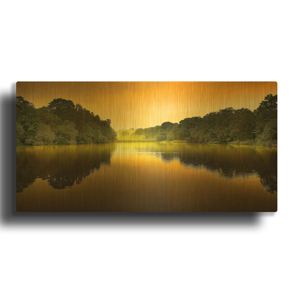 'The Lake' By Goncalves Gold Metal Wall Art