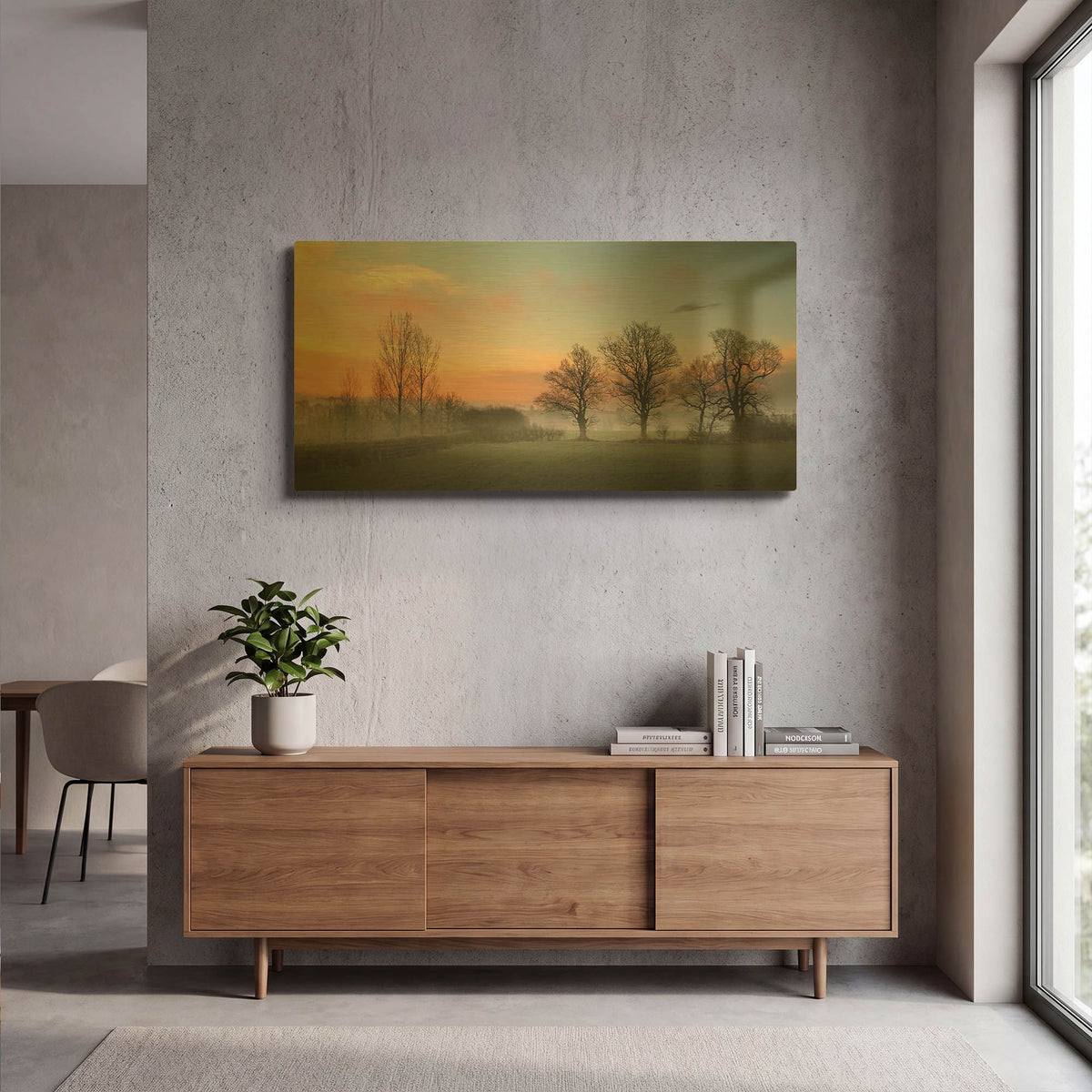 'The Mist' By Goncalves Gold Metal Wall Art