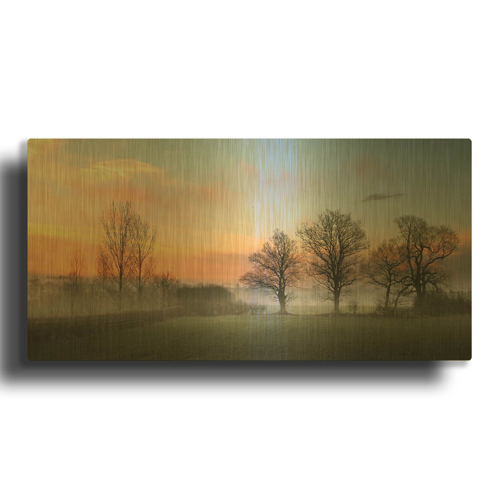 'The Mist' By Goncalves Gold Metal Wall Art
