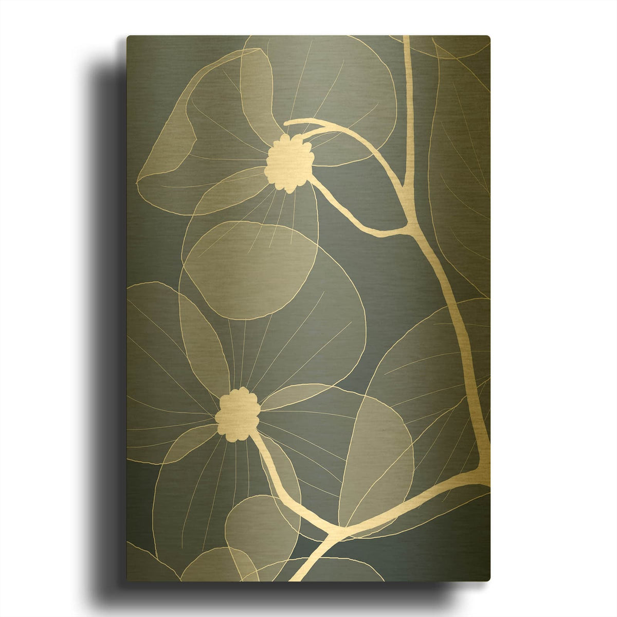 'Floral 2' By GraphINC Gold Metal Wall Art