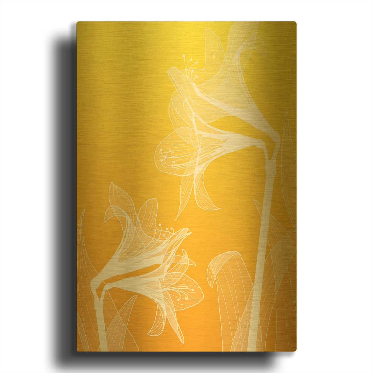 'Floral 3' By GraphINC Gold Metal Wall Art