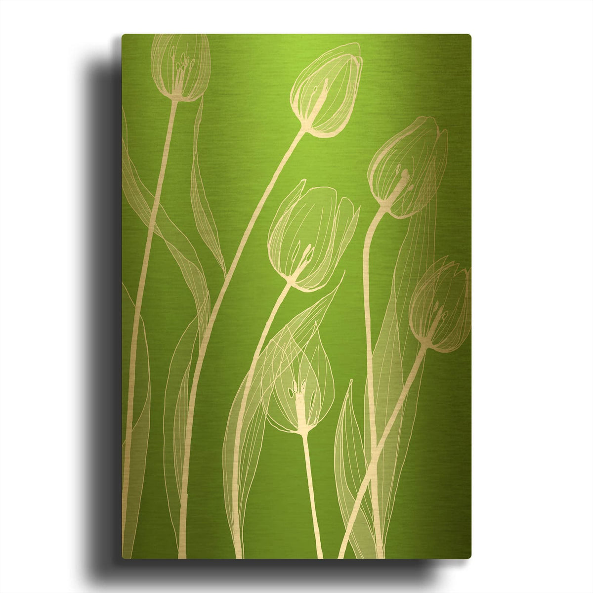 'Floral 4' By GraphINC Gold Metal Wall Art