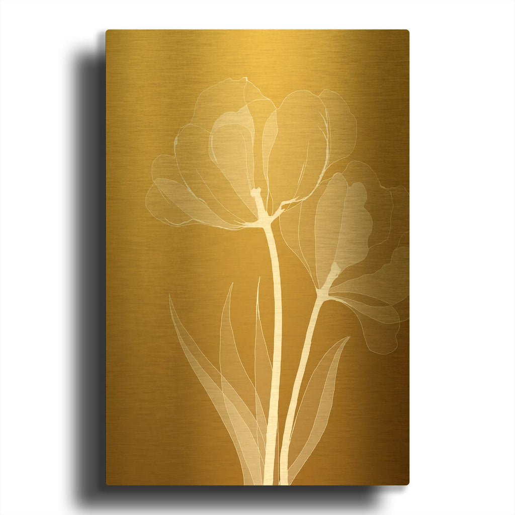 'Floral 6' By GraphINC Gold Metal Wall Art