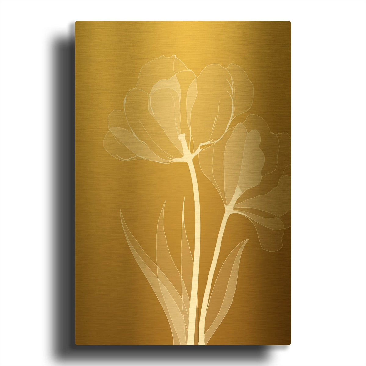 'Floral 6' By GraphINC Gold Metal Wall Art