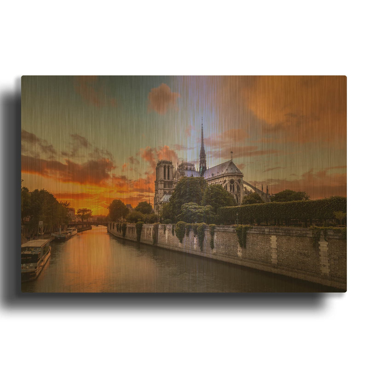 'Cathedral Sunset' By H.J. Herrera Gold Metal Wall Art