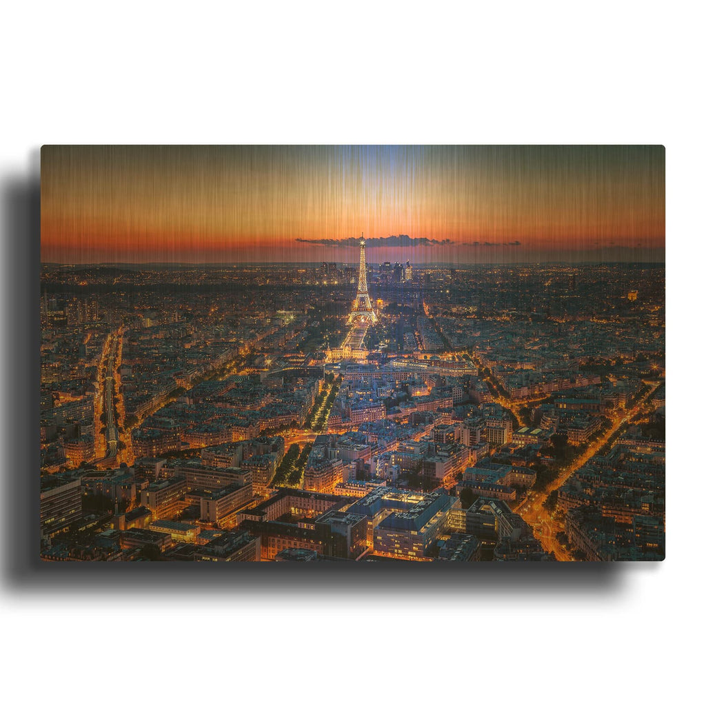 'City Lights' By H.J. Herrera Gold Metal Wall Art
