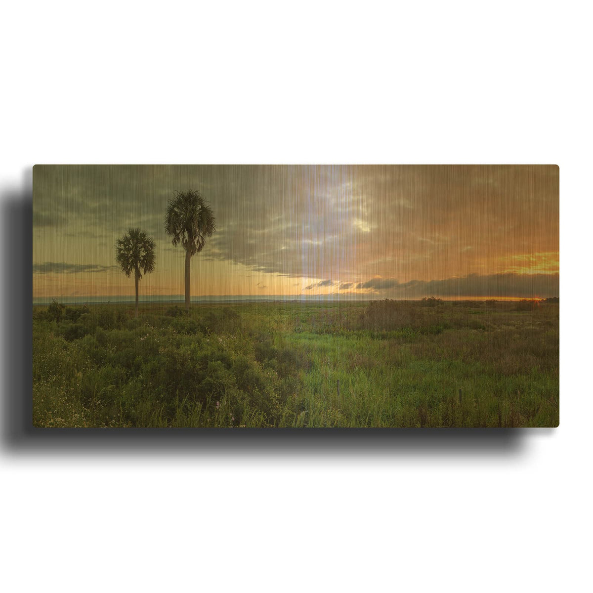 'Prairie Sunrise' By H.J. Herrera Gold Metal Wall Art