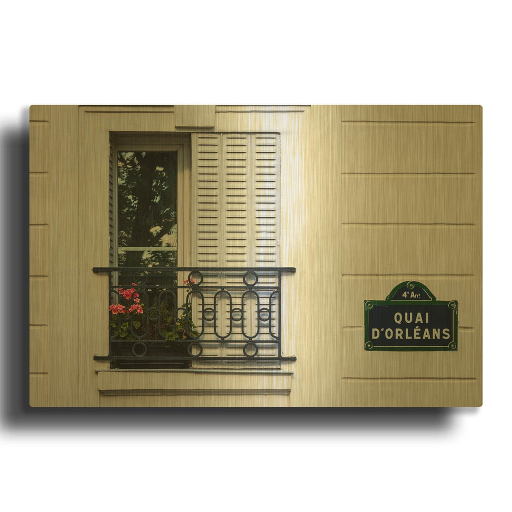 'Quai D' By H.J. Herrera Gold Metal Wall Art