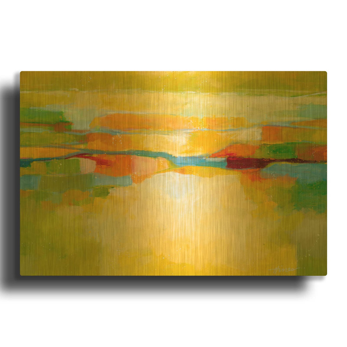 'Greener Pastures' By Hines Gold Metal Wall Art