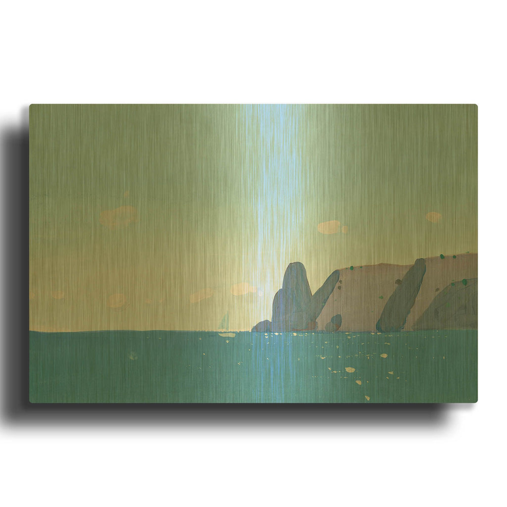 'Blue Fiolent' By Igor Nekraha Gold Metal Wall Art