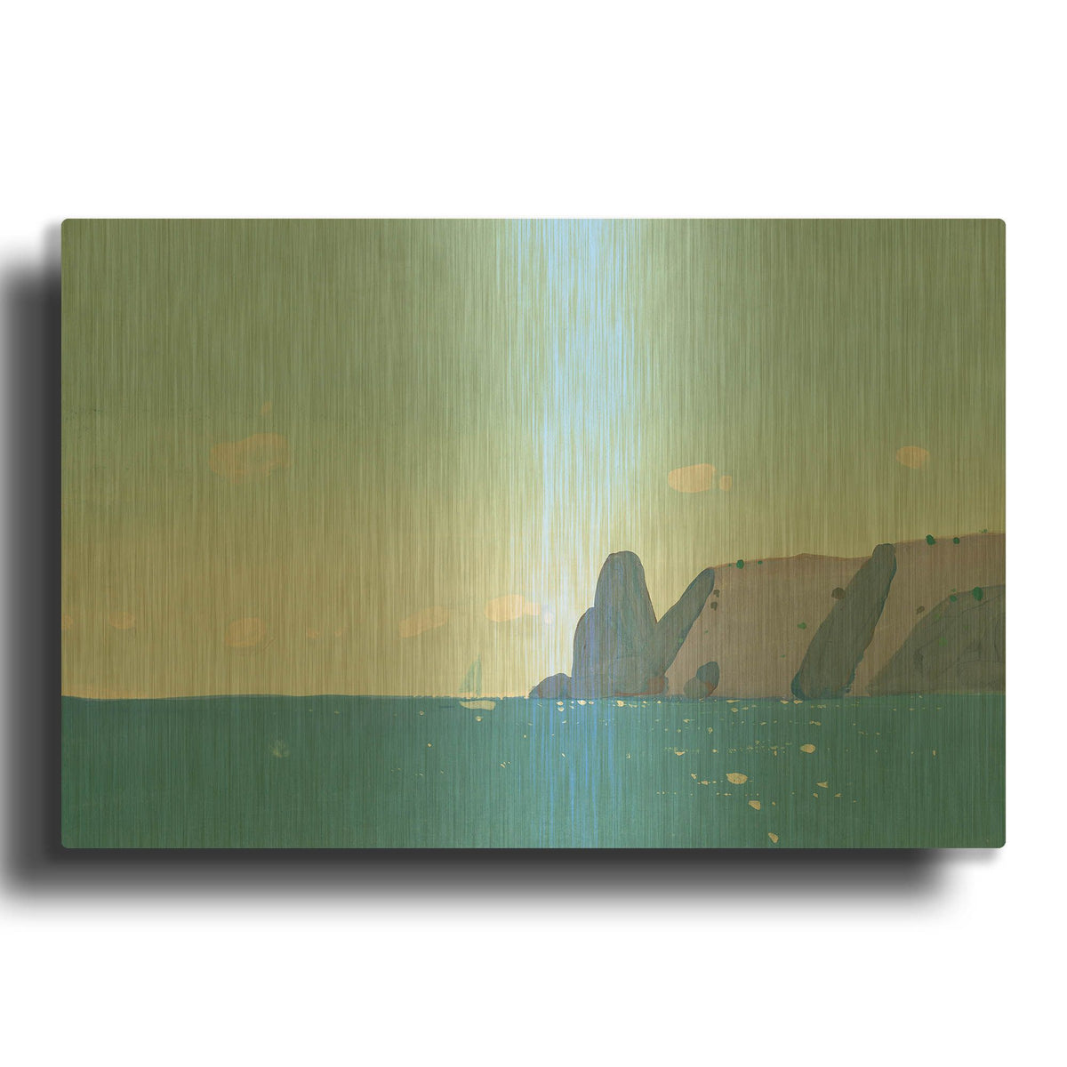'Blue Fiolent' By Igor Nekraha Gold Metal Wall Art