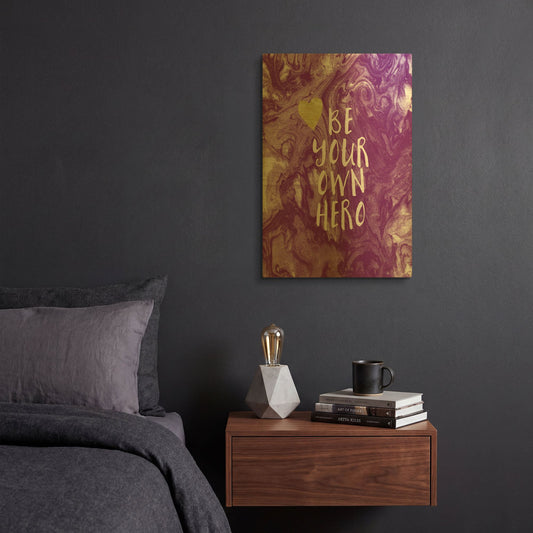 'LW2839' By Linda Woods Gold Metal Wall Art