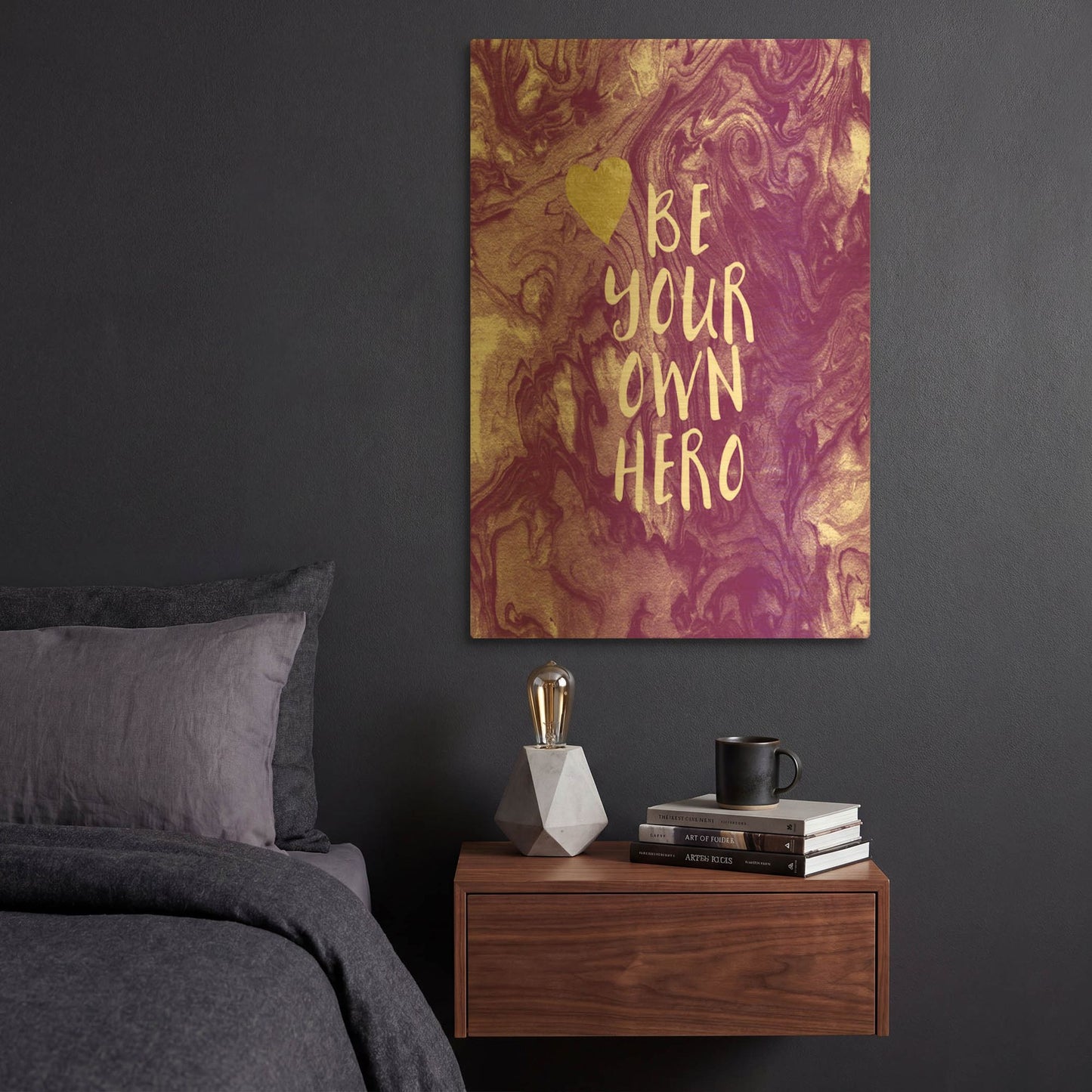 'LW2839' By Linda Woods Gold Metal Wall Art