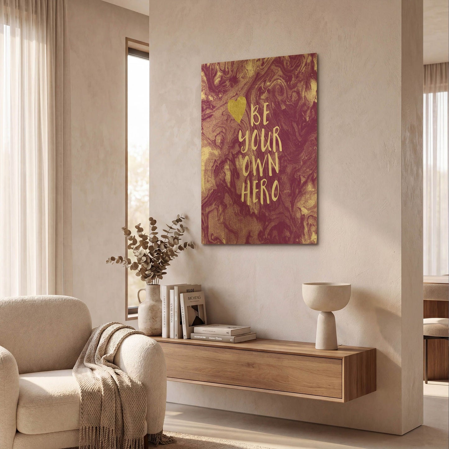 'LW2839' By Linda Woods Gold Metal Wall Art